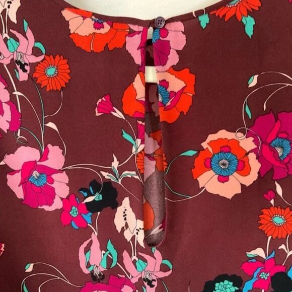 Aritzia Floral Blouse - Burgundy and Pink - Picture 5 of 8